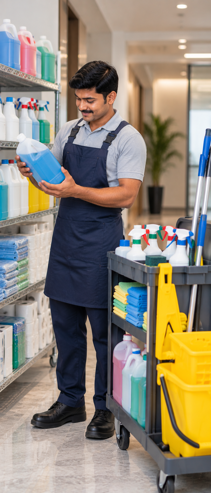 Trained housekeeping team at work